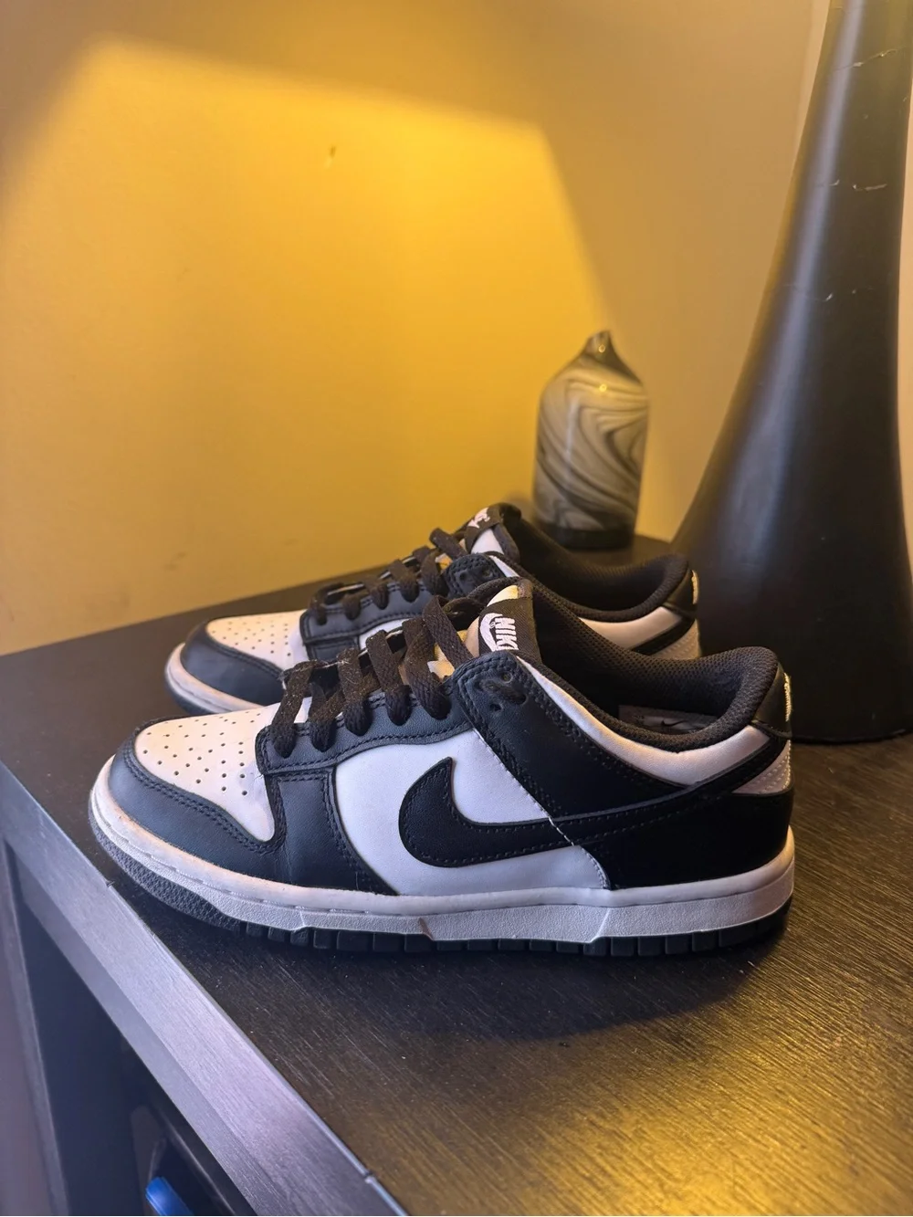 Black and white nike dunks